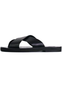 '24 Leather Flat - Sandalias Planas - Schwarz