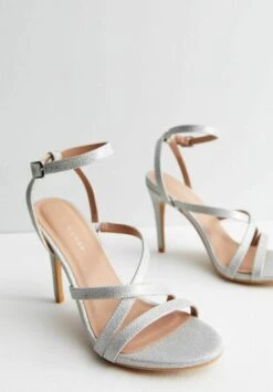 New Look Glitter Stiletto - Sandalias De Tacón - Silver -Mundo De Zapatos 03c63b80a39b4d6f81206a5119d30b41