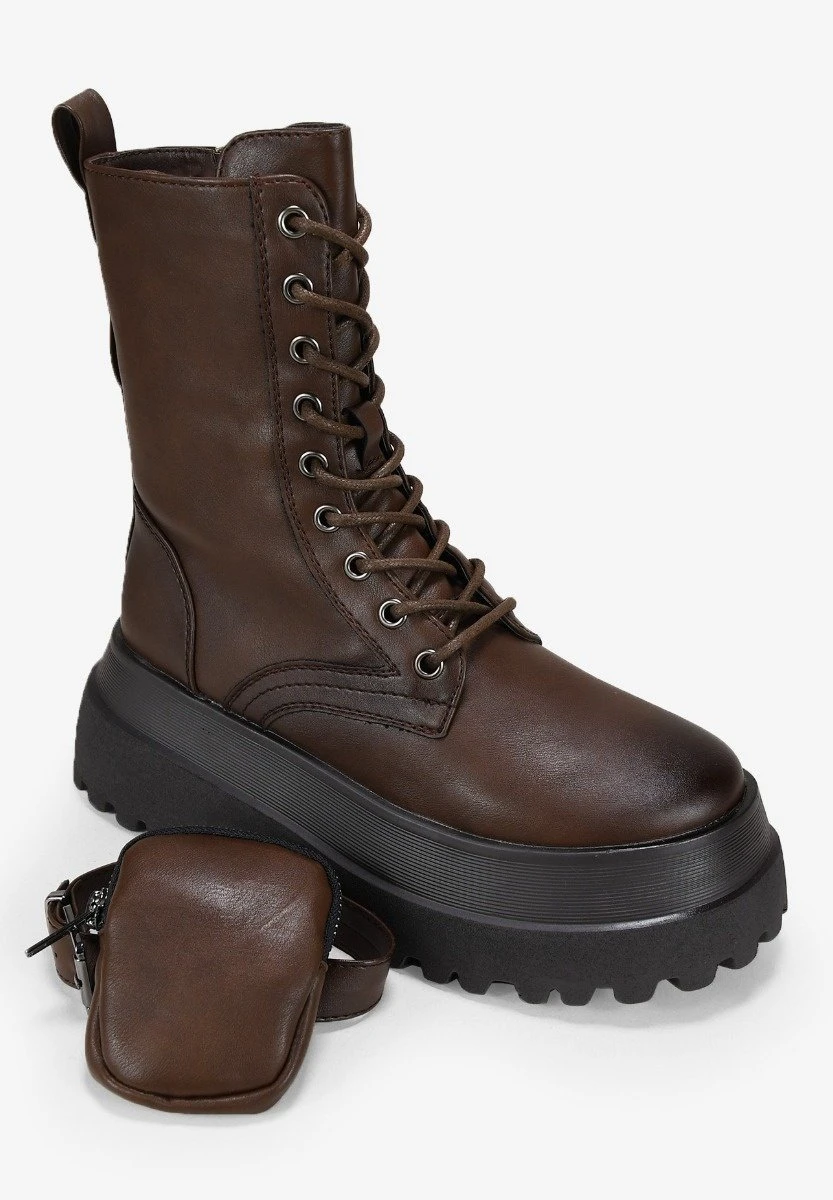 Botines Con Cordones - Marron 7 Botines Con Cordones - Marron - Imagen 7