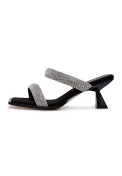 1663 - Cesare Gaspari Jewel High Heeled Sandals Suede Jewel High Heeled Sandals - Sandals - Cesare Gaspari - Sandalias - Black -Mundo De Zapatos 5cbcaf07654548b9832acc44c2f75e9d