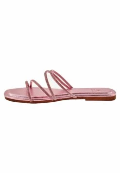 Next Forever Comfort Embellished Glittery Asymmetrical Strappy- Sandalias Planas - Pink