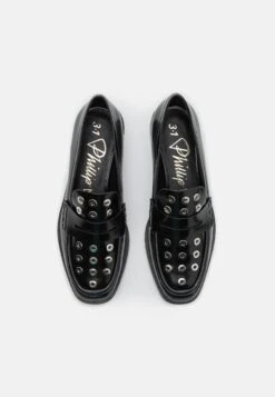 3.1 Phillip Lim Alexa Eyelet Penny Loafer - Mocasines - Black -Mundo De Zapatos 911c81676606423fb76af239597cb2a1