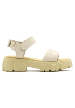 Sandalias Con Plataforma - Kremowy