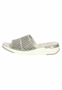Caprice Sandalias Planas - Lt Grey Suede