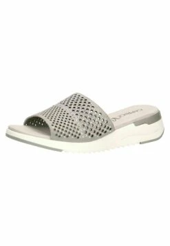 Caprice Sandalias Planas - Lt Grey Suede -Mundo De Zapatos f84cd841a1eb4211bc35b451bc35ba73
