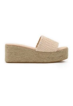 Plataforma Rafia - Sandalias - Beige